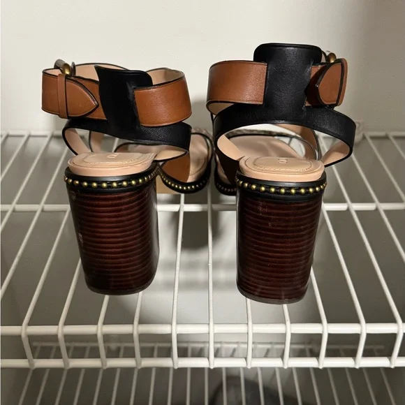 Coach Brown and Leopard Print Sandals - Picture 5 of 6